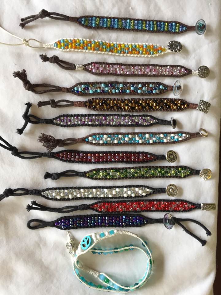 leather wrapped beaded bracelet collection