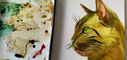 cats face watercolor