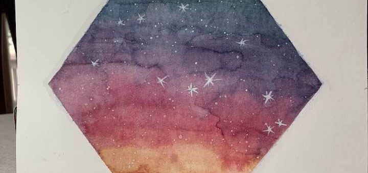 diamond night sky watercolor