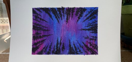 Purple Sky Watercolor Painting