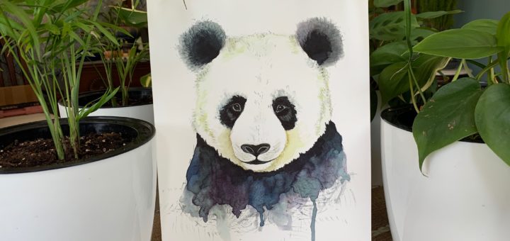 Panda Bear Watercolor Painting